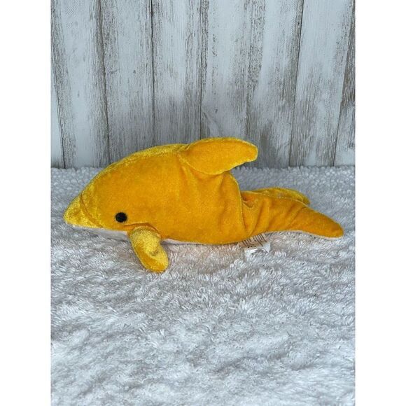Dolphin Plush Stuffed Animal by Kellytoy Yellow - Picture 4 of 11
